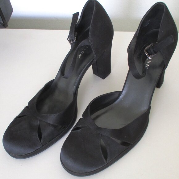 Kenneth Cole Reaction Womens Dressy Black Satin Ankle-strap Pump w/3" Heel - 8M - Picture 7 of 9